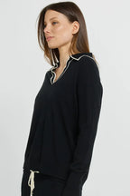 Makenna Polo Sweater, Black