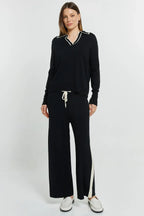 Makenna Polo Sweater, Black