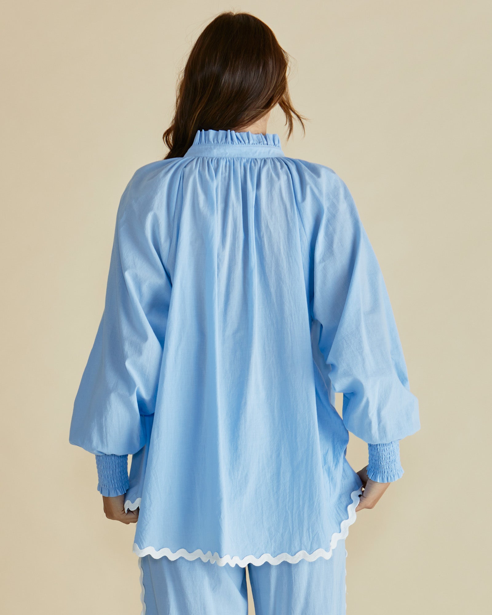 Romi Shirt, Blue Ric-Rac