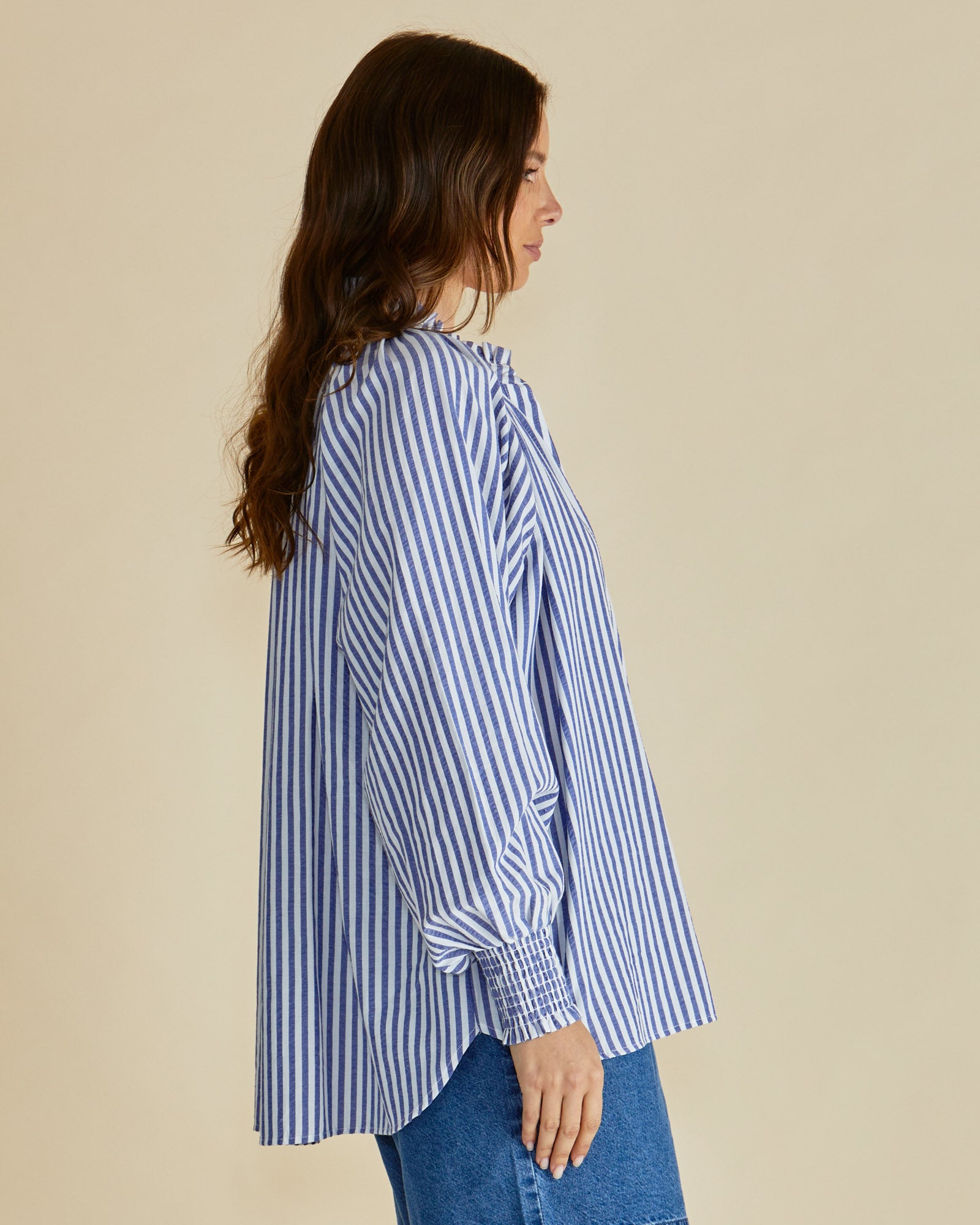 Romi Shirt, Navy Stripe