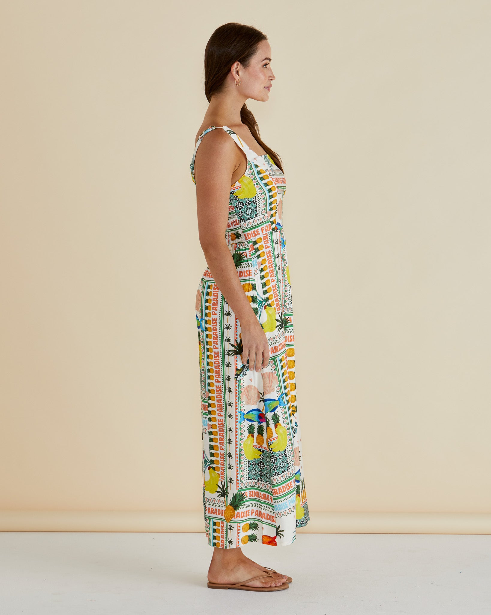Tegan Midi Dress, Paradise Print
