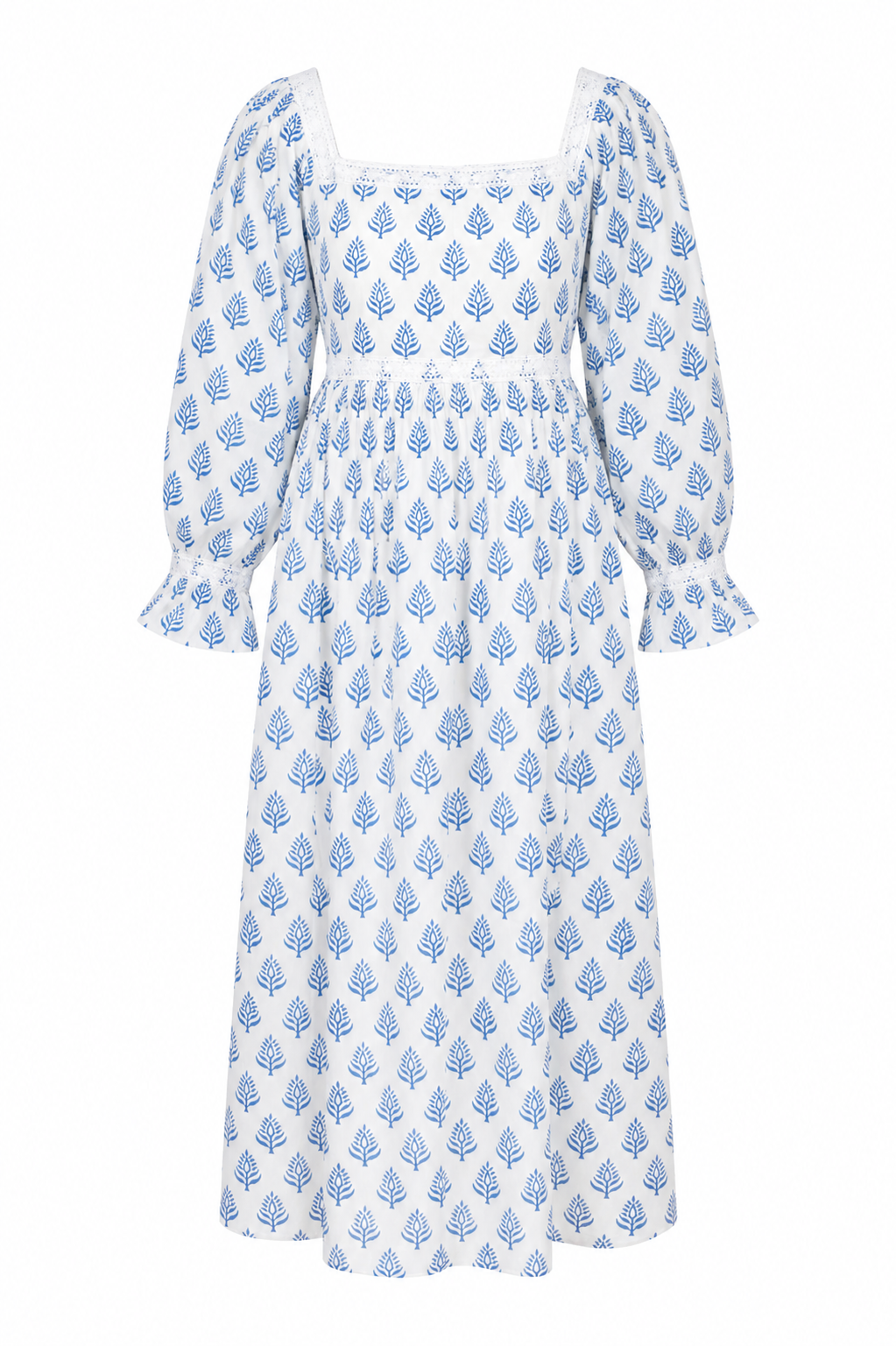 Anna Cotton Dress, Blue Lotus