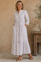 Eloise Cotton Dress, Rosewater Bloom