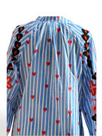 Juli Suzani Embroidered Kaftan Dress, Blue Stripe