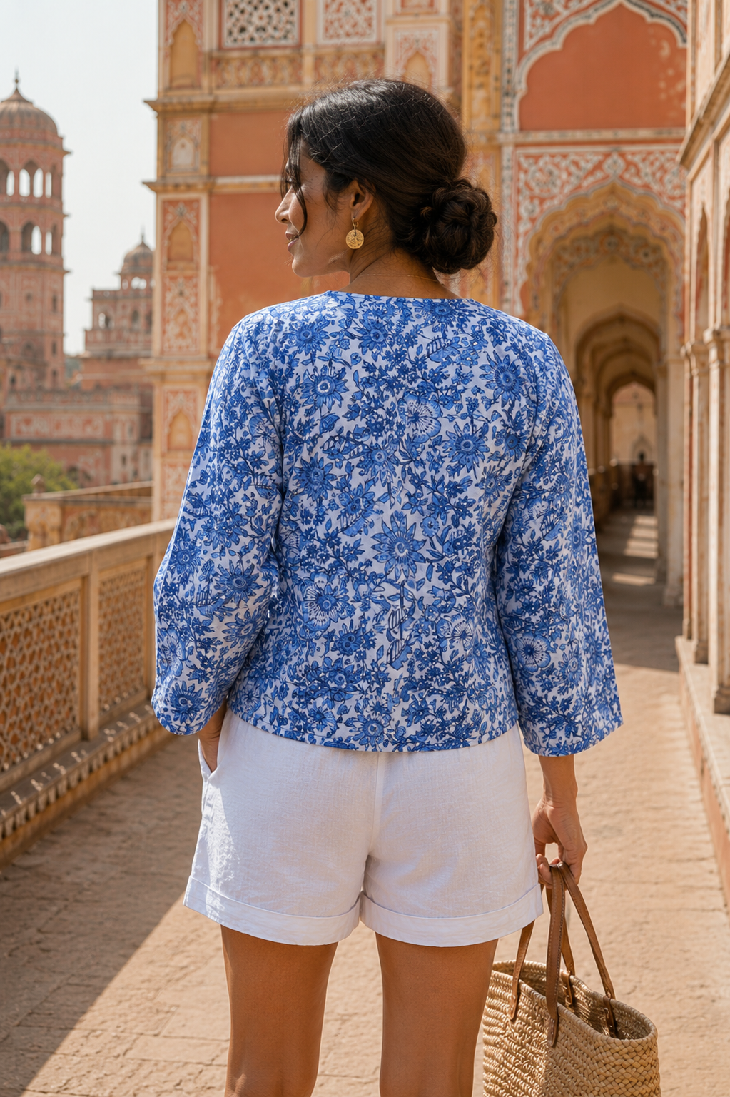 Lexis Reversible Quilted Jacket, Indigo Mosaic