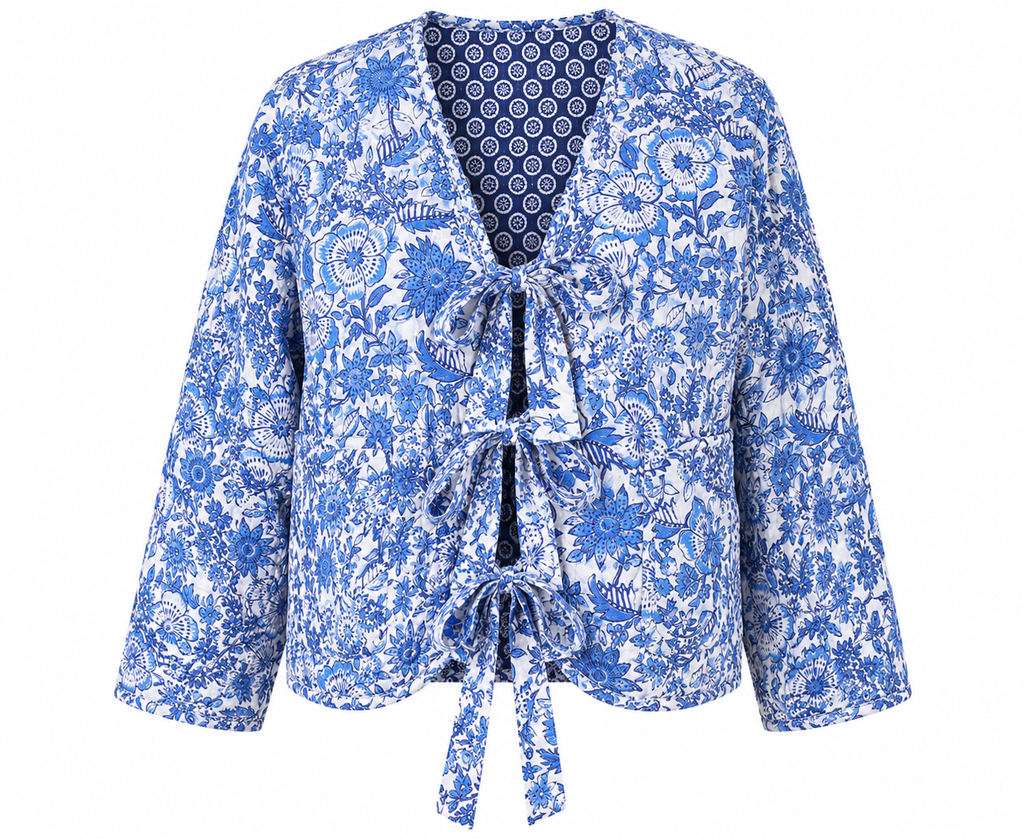 Lexis Reversible Quilted Jacket, Indigo Mosaic