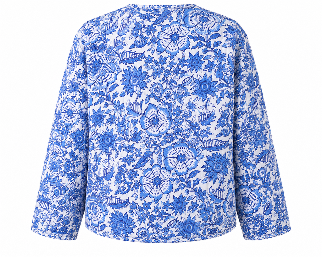 Lexis Reversible Quilted Jacket, Indigo Mosaic