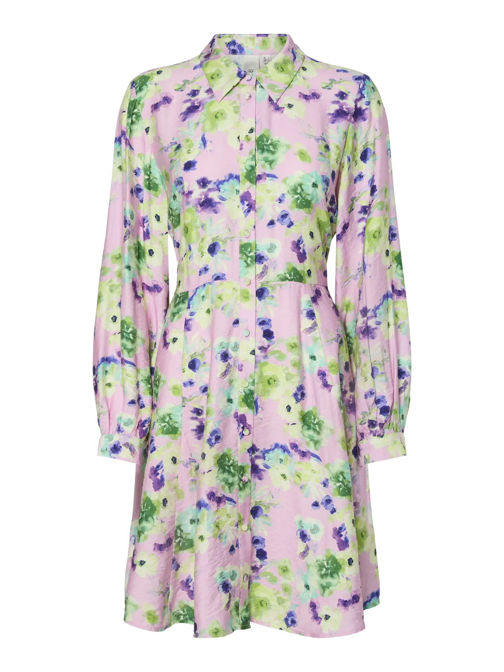 Kaya Long-Sleeved Shirt Dress, Pale Lilac