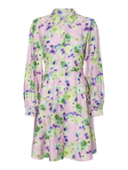 Kaya Long-Sleeved Shirt Dress, Pale Lilac
