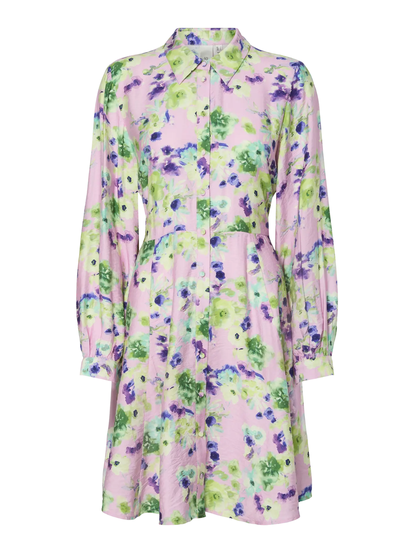 Kaya Long-Sleeved Shirt Dress, Pale Lilac