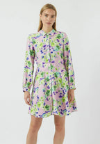 Kaya Long-Sleeved Shirt Dress, Pale Lilac