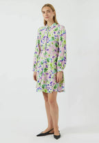 Kaya Long-Sleeved Shirt Dress, Pale Lilac