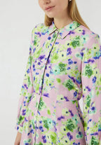 Kaya Long-Sleeved Shirt Dress, Pale Lilac