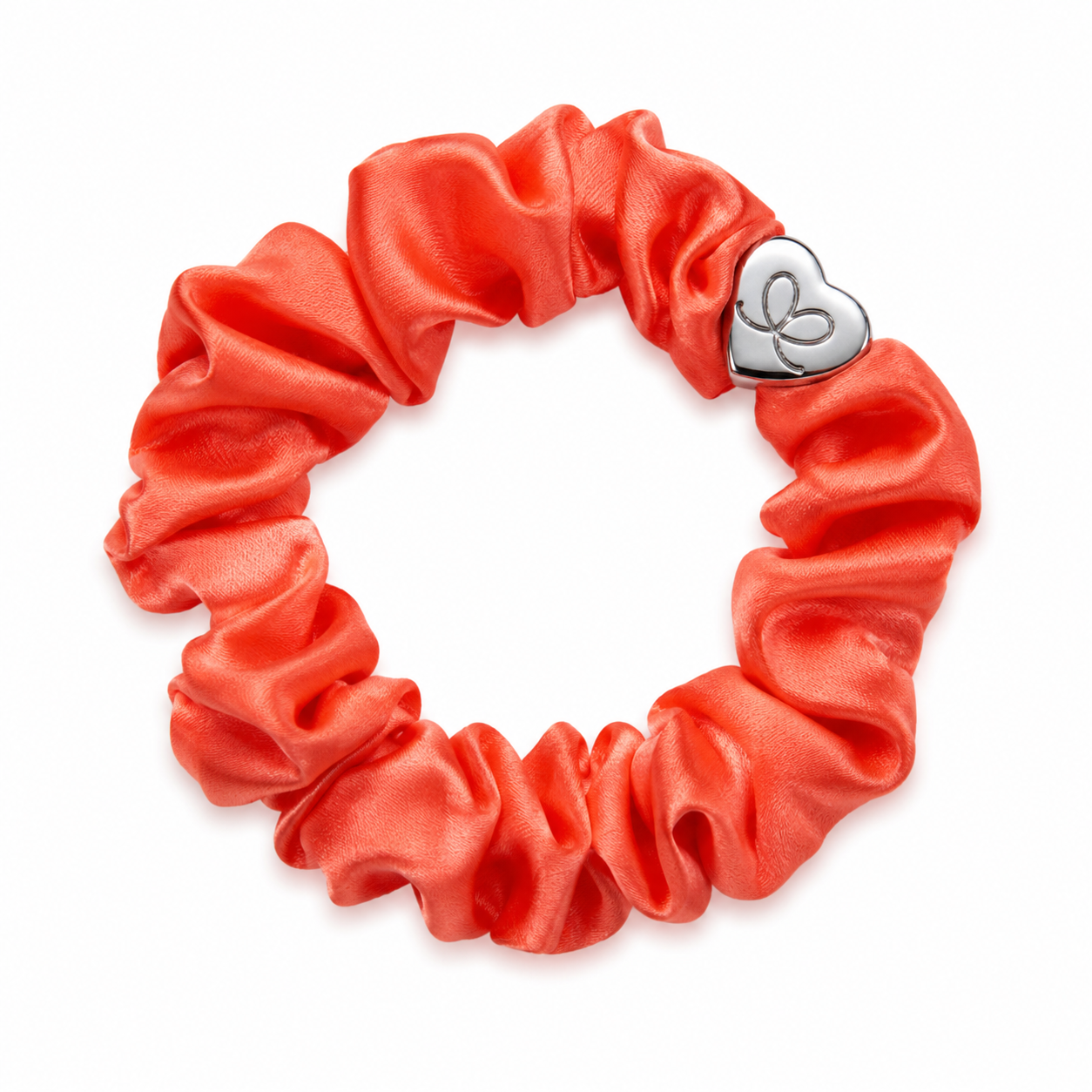 Salli Pure Silk Scrunchie, Coral