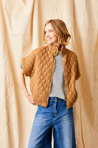 Charlston Quilted Short Sleeve Jacket, Tobacco