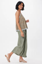Melanie Satin Skirt, Sage Green