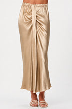 Melanie Satin Skirt, Champagne