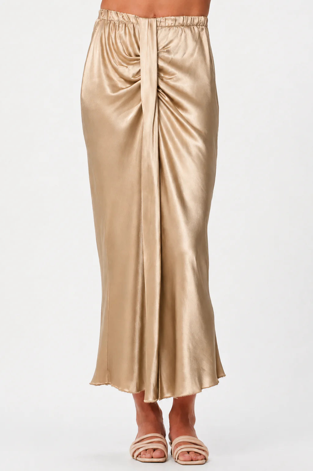 Melanie Satin Skirt, Champagne