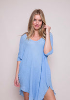 Serena Cotton Cheesecloth Dress, Powder Blue
