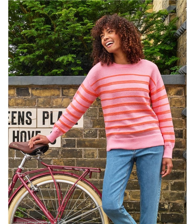 Candy Striped Jumper, Pink & Orange