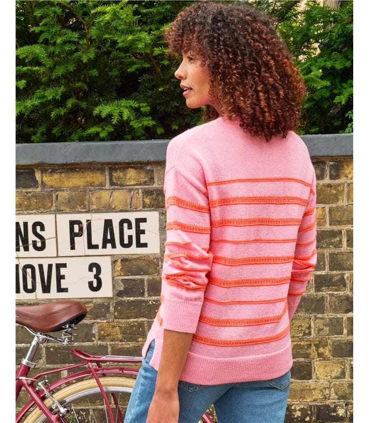 Candy Striped Jumper, Pink & Orange