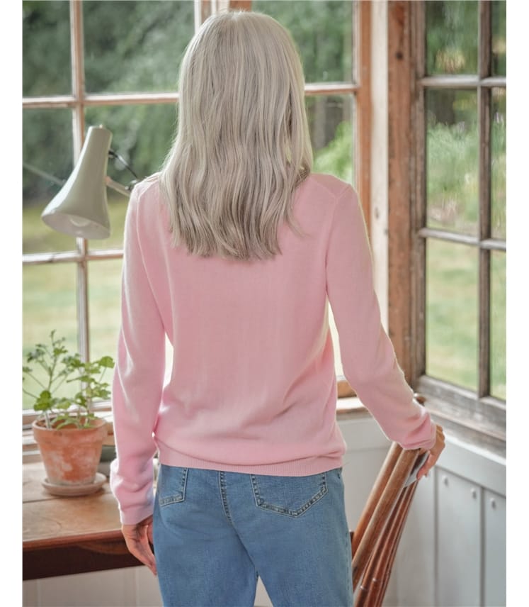 Cora Cashmere & Merino Polo Neck Jumper, Ballet Pink