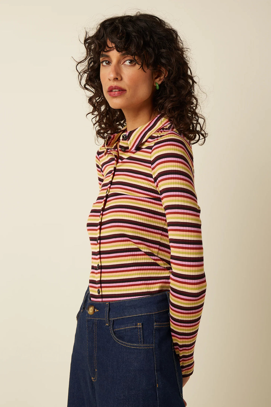 Josie Blouse, Multicolour Stripe
