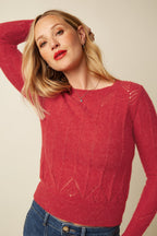 Lia Hiver Knit Top, Fiery Red