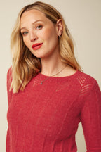 Lia Hiver Knit Top, Fiery Red