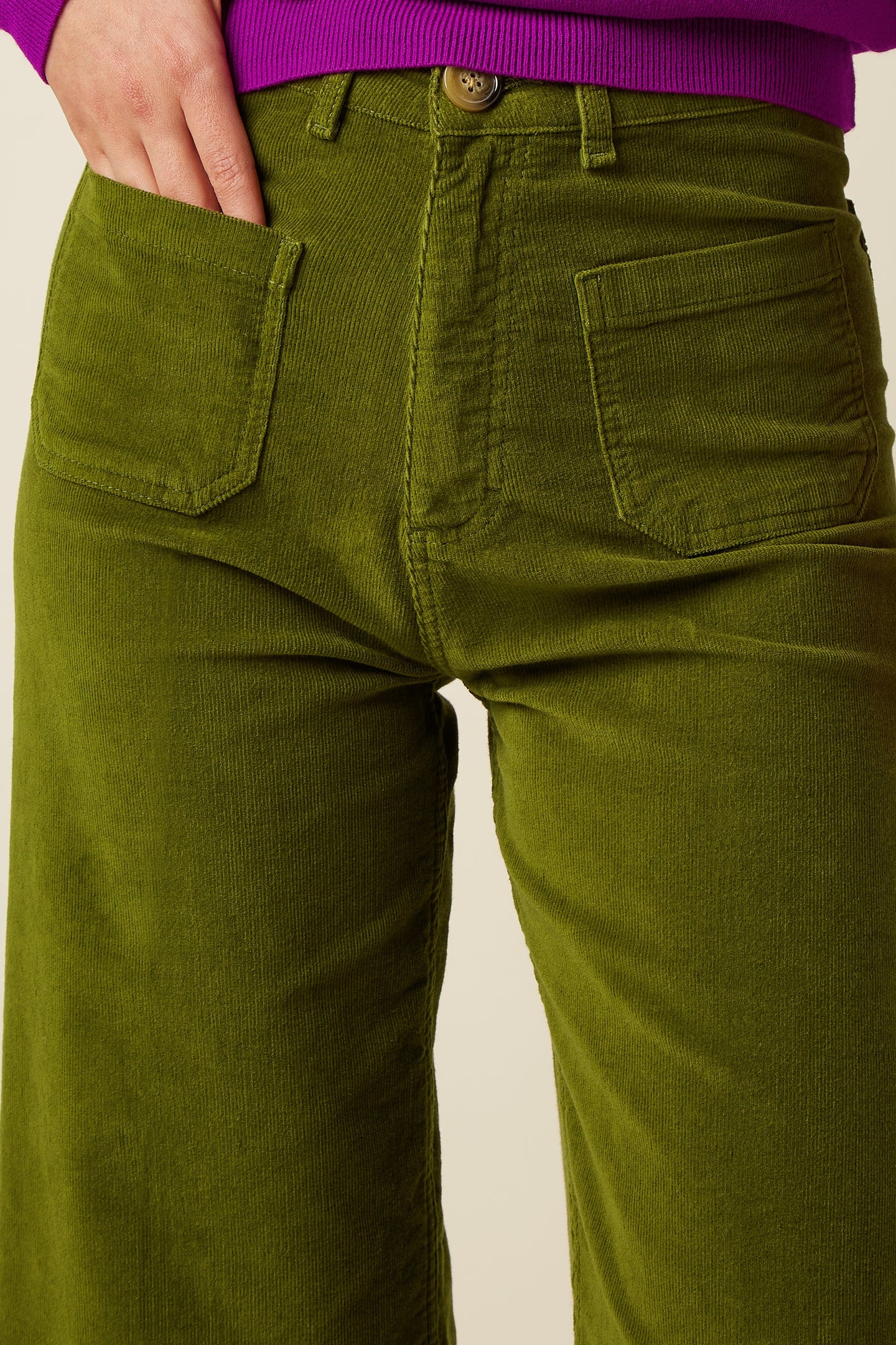 Paige Baby Cord Pocket Trouser, Posey Green