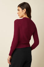 Avel Knitted Polo Top, Rhubarb Red