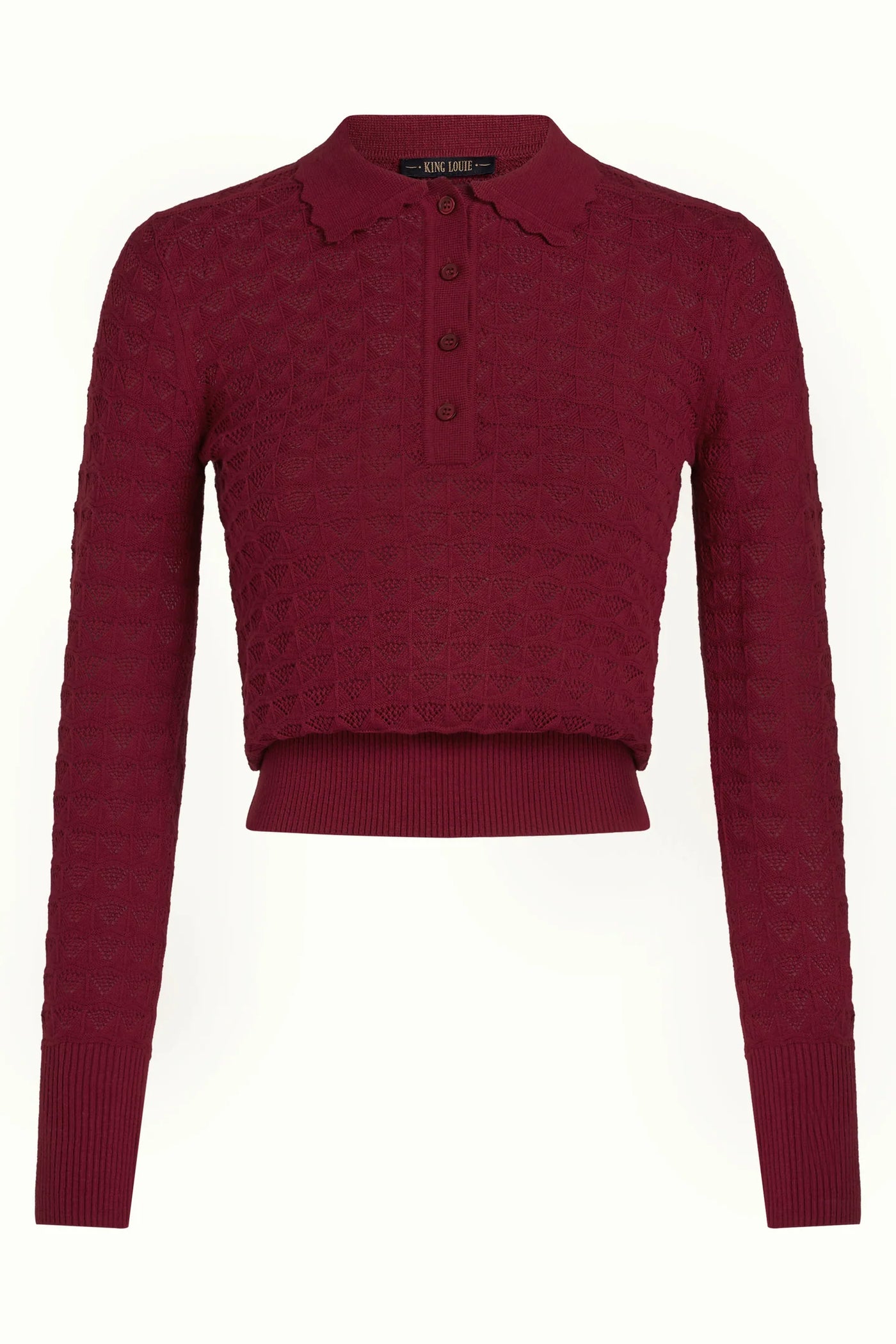 Avel Knitted Polo Top, Rhubarb Red