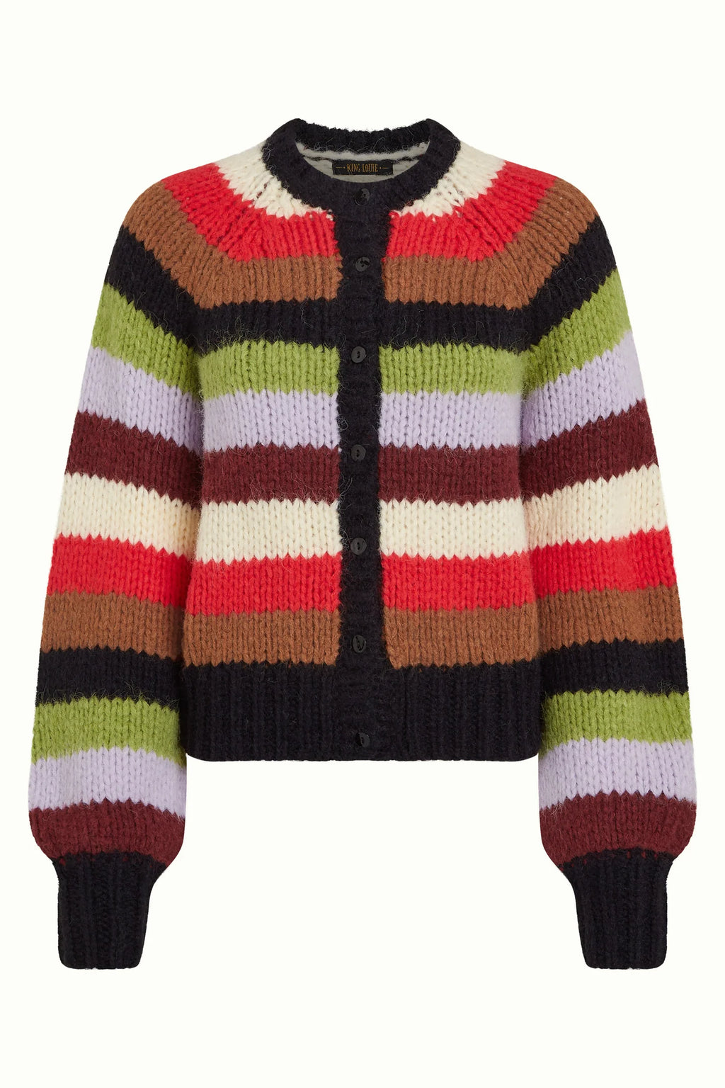 Raglan Campo Knit Cardigan, Multicolour Stripe