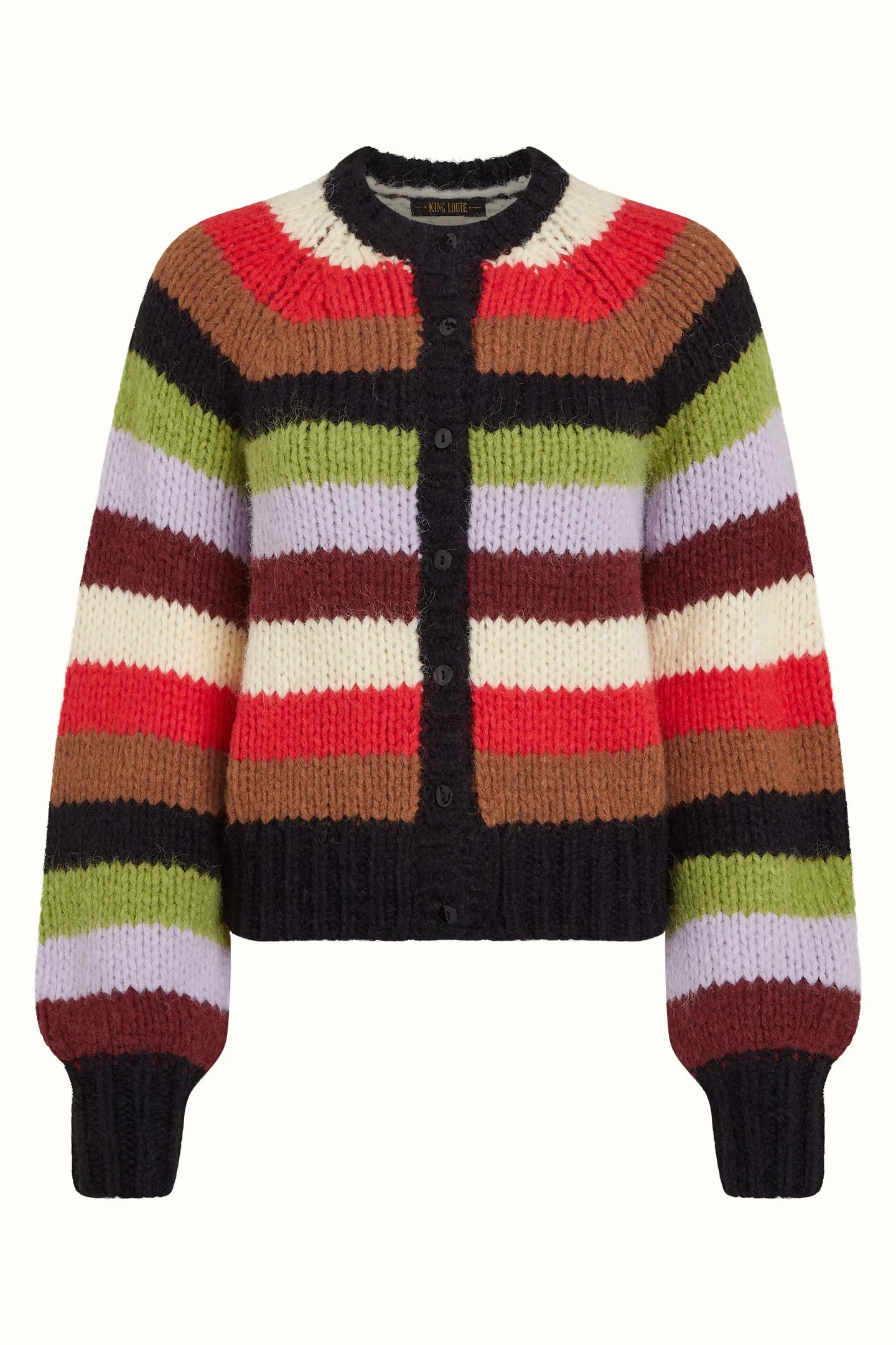 Raglan Campo Knit Cardigan, Multicolour Stripe