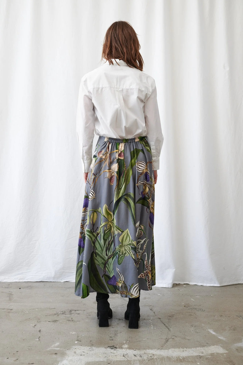 Orchid Grey A-Line Maxi Skirt