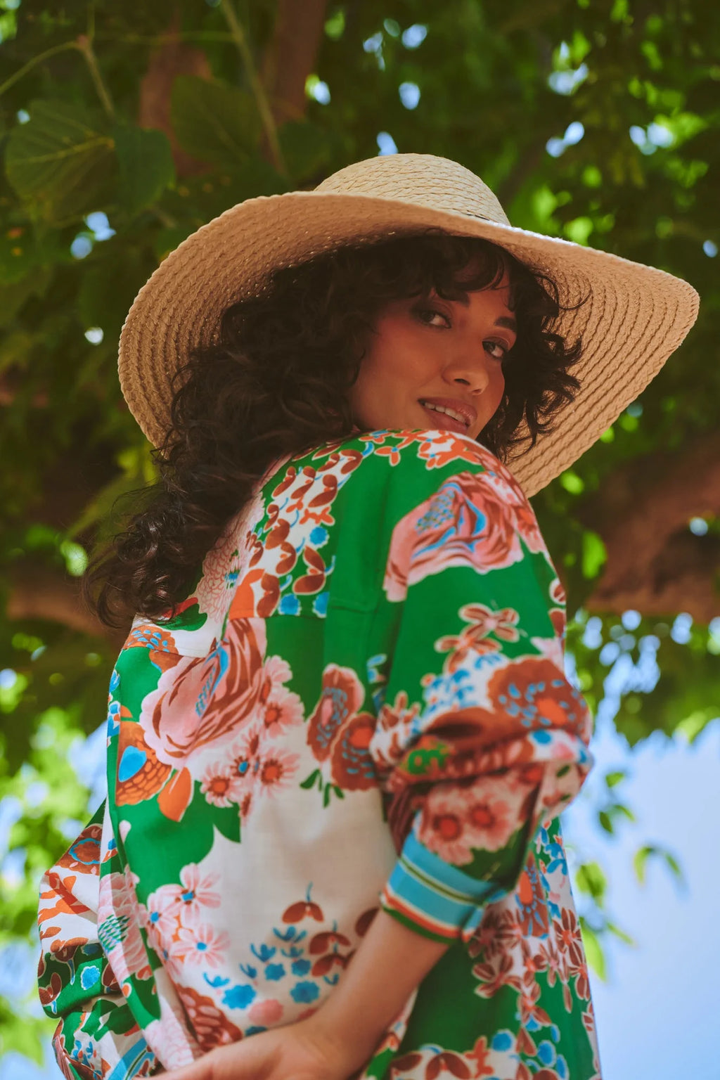 Kitsch Bouquet Green Oversized Shirt