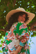 Kitsch Bouquet Green Oversized Shirt