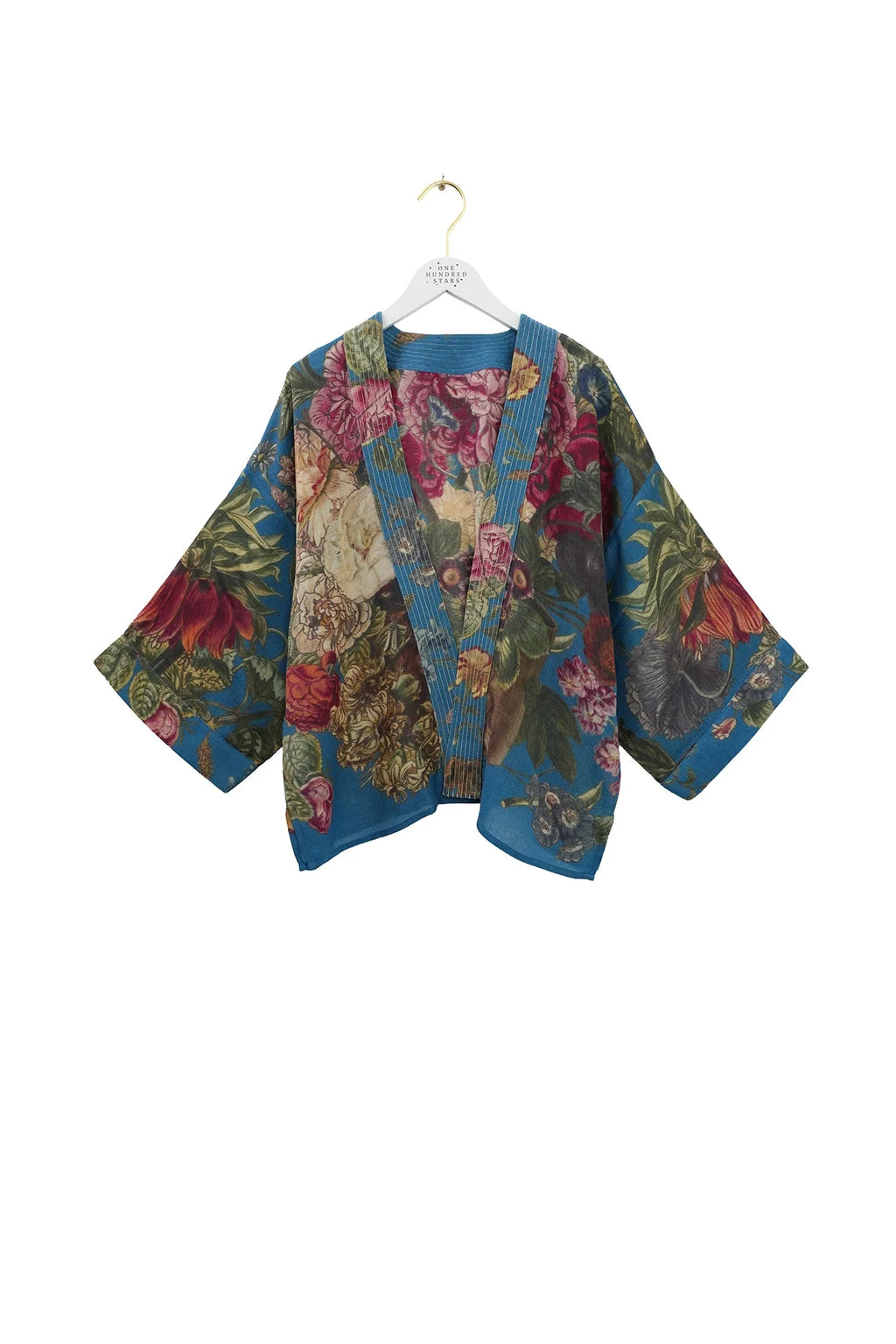 Primula Teal Wool Kimono Jacket