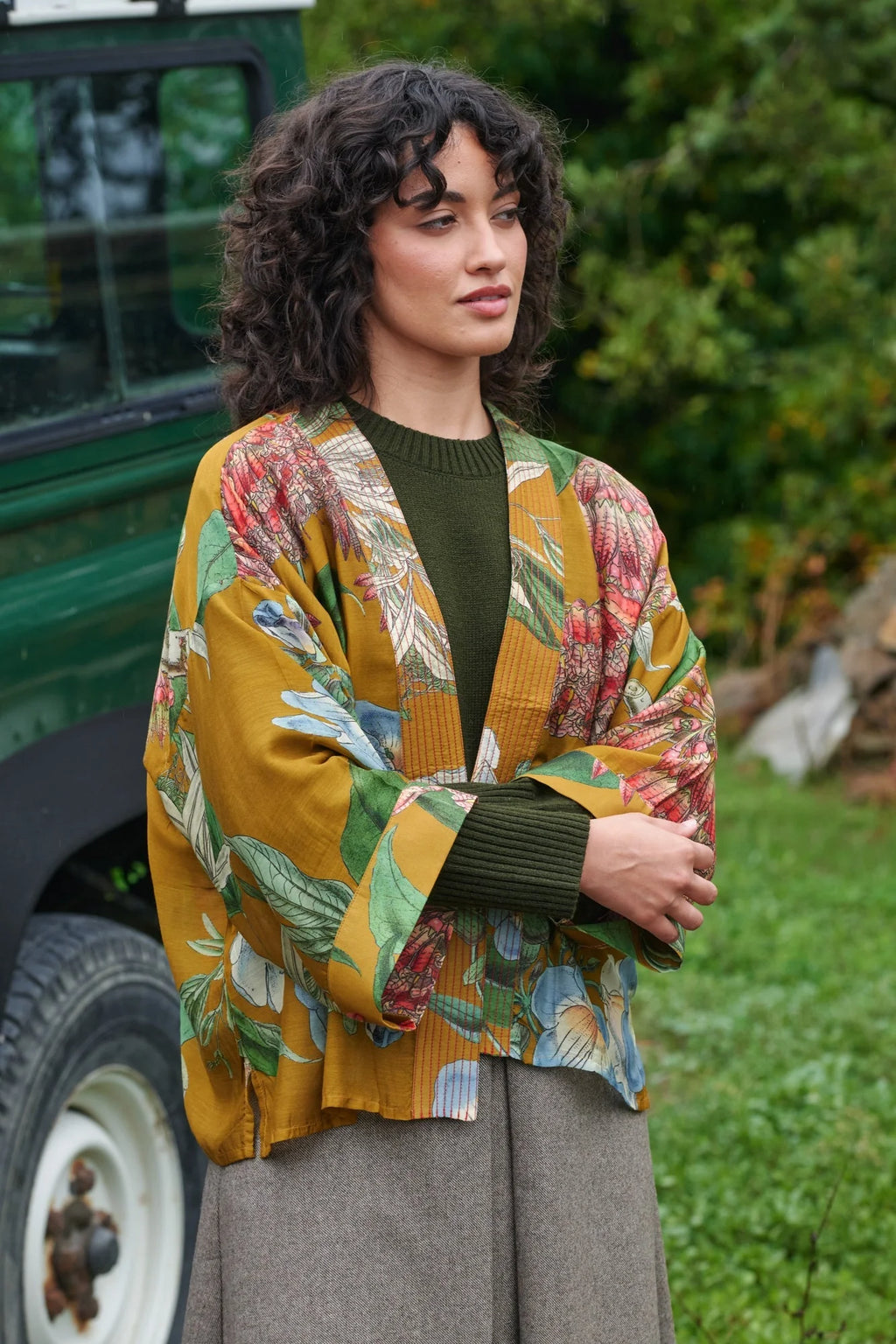 Rhodoleia Gold Kimono Jacket
