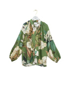 Rhodoleia Green Pussybow Blouse