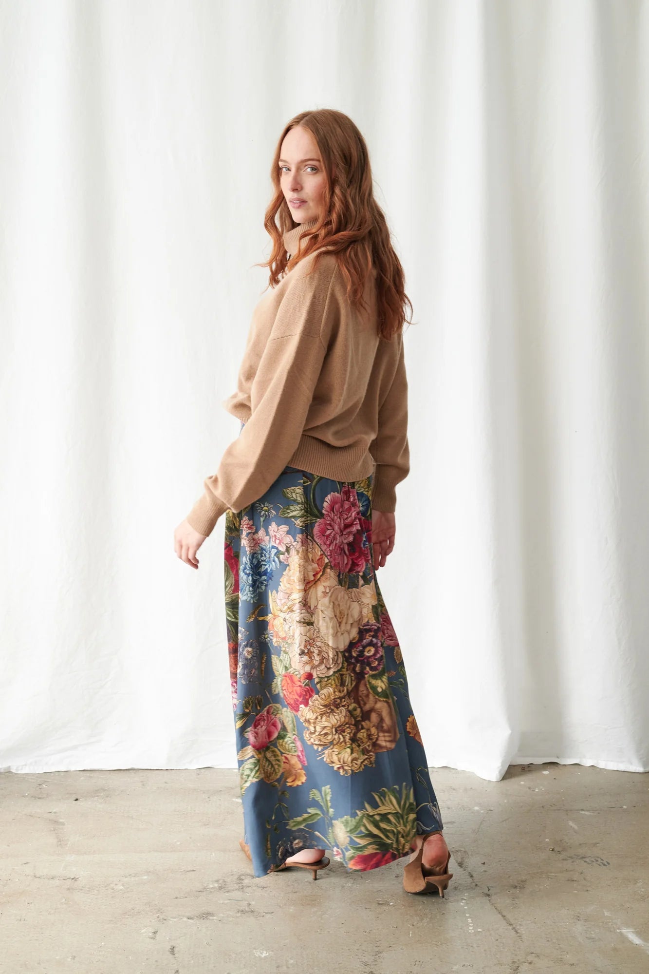 Primula Blue A-Line Maxi Skirt