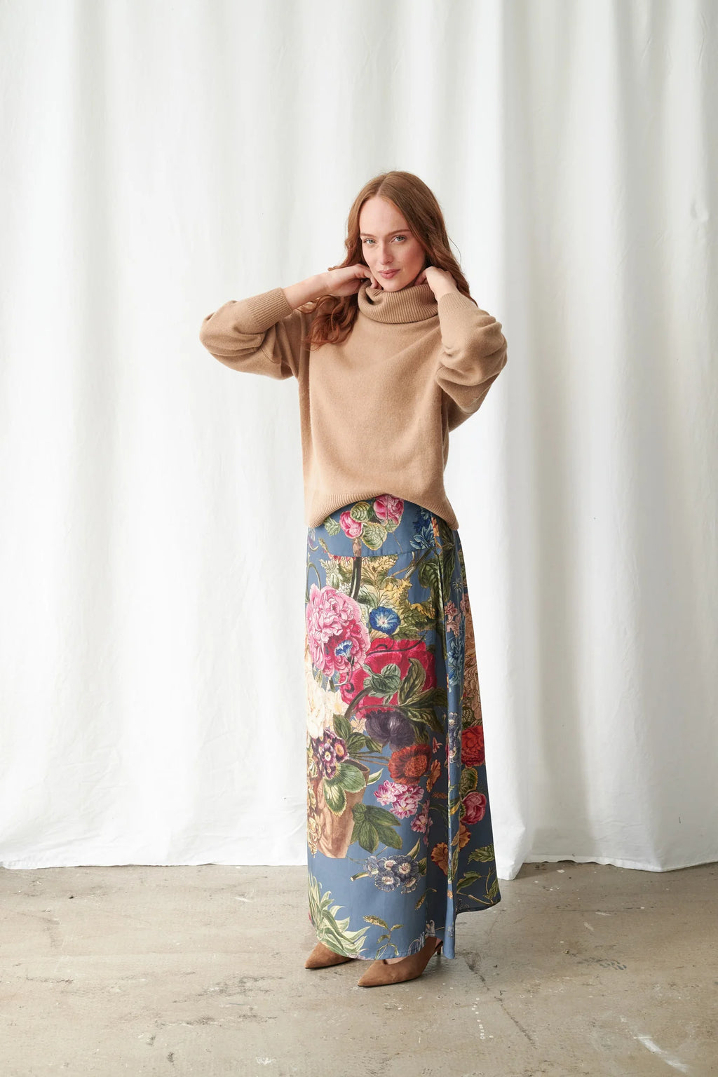 Primula Blue A-Line Maxi Skirt