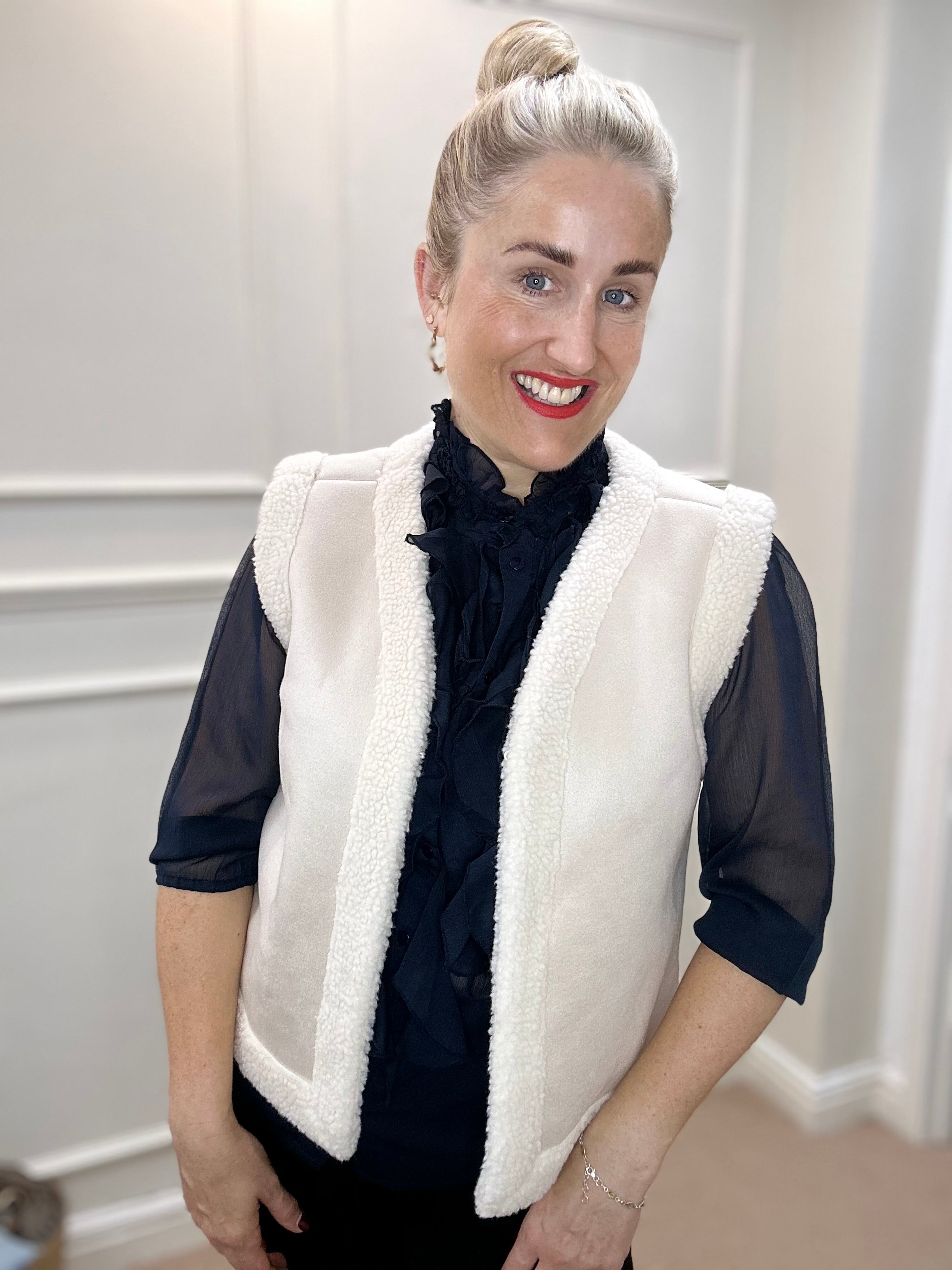 Elektra Waistcoat, Limestone Melange image 0