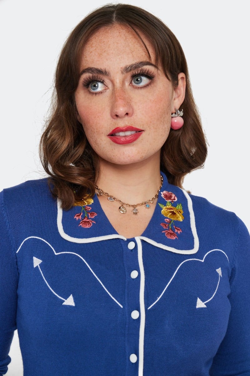 Embroidered Cardigan, Western Floral image 2