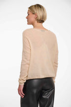 V-Neck 'Love' Embroidered Top, Cream image 1