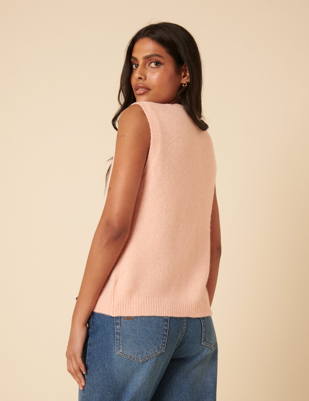 Sadie Knitted Vest, Soft Pink image 5
