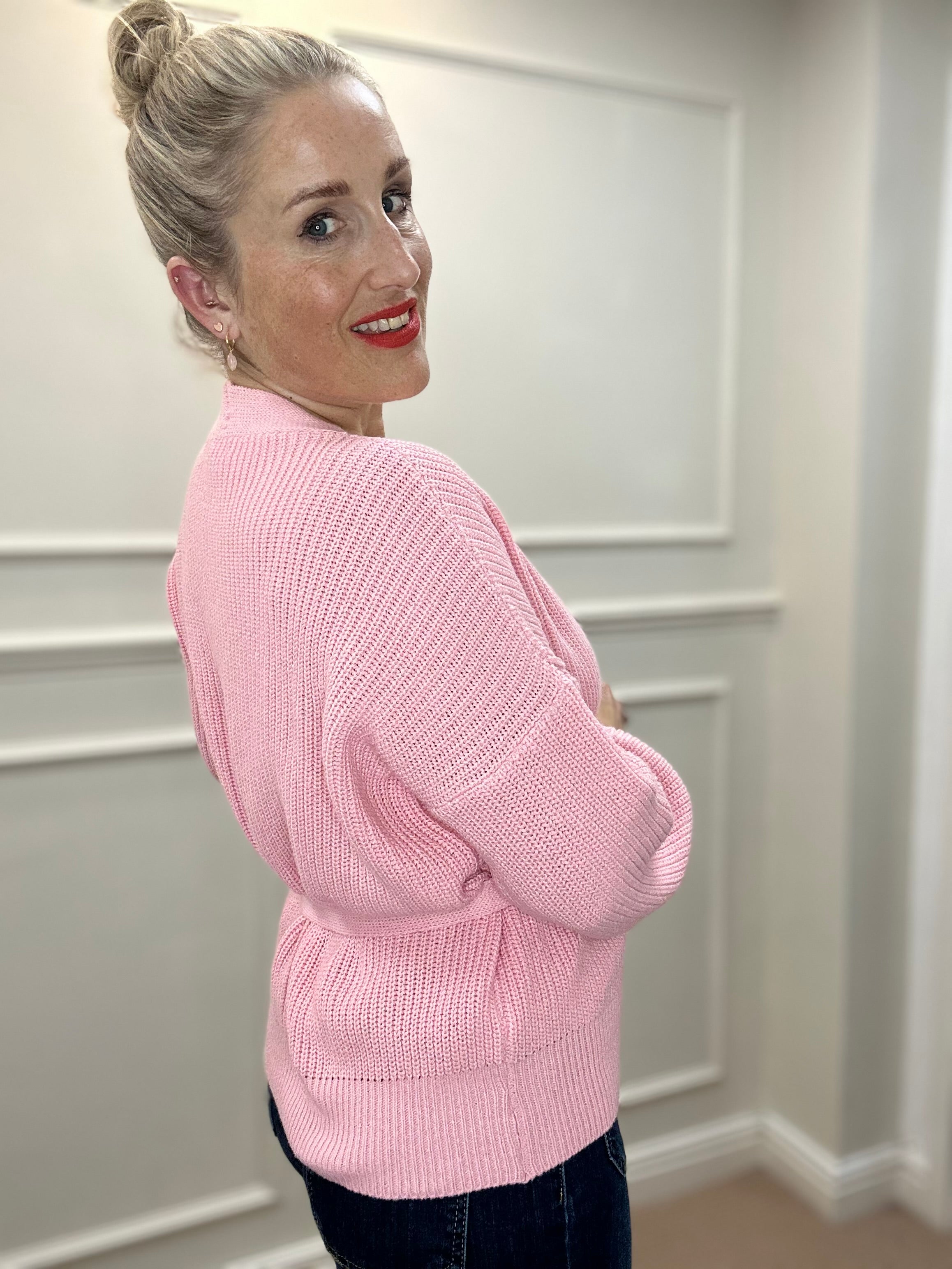 Fry Knit Cardigan, Rose image 1