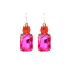 Twin Gem Earring, Pink & Orange image 0