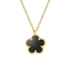 Gold-Plated Clover Necklace, Black image 0