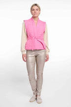 Doria Quilted Bodywarmer with Belt, Bright Pink image 3